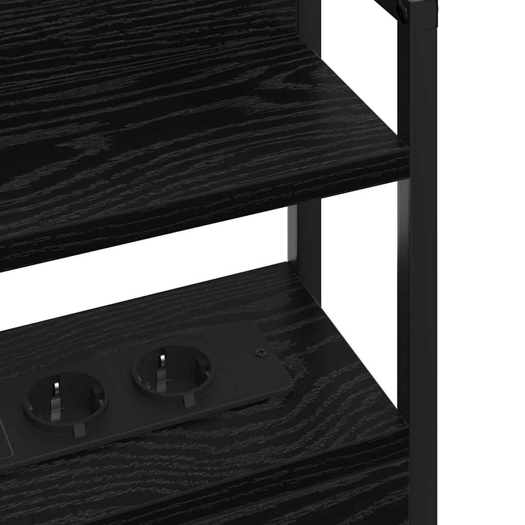 vidaXL Opberghoofdbord met plank Zwart eiken 75 cm Bewerkt hout