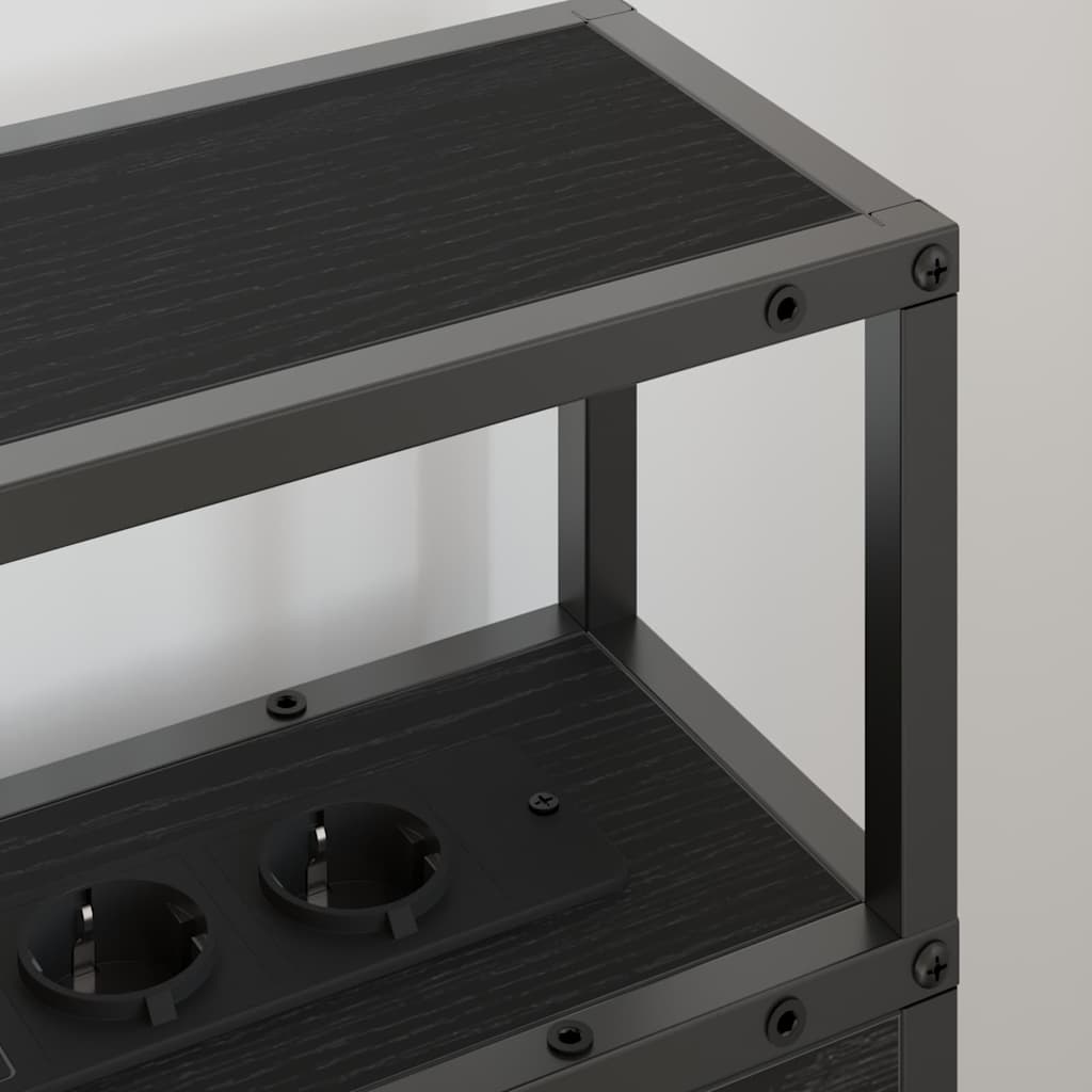 vidaXL Opberghoofdbord met hoofdeinde Zwart eiken 75 cm Bewerkt hout