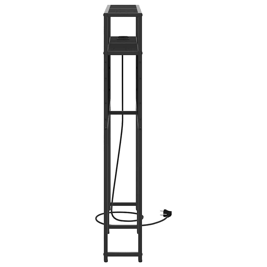 vidaXL Opberghoofdbord met hoofdeinde Zwart eiken 75 cm Bewerkt hout