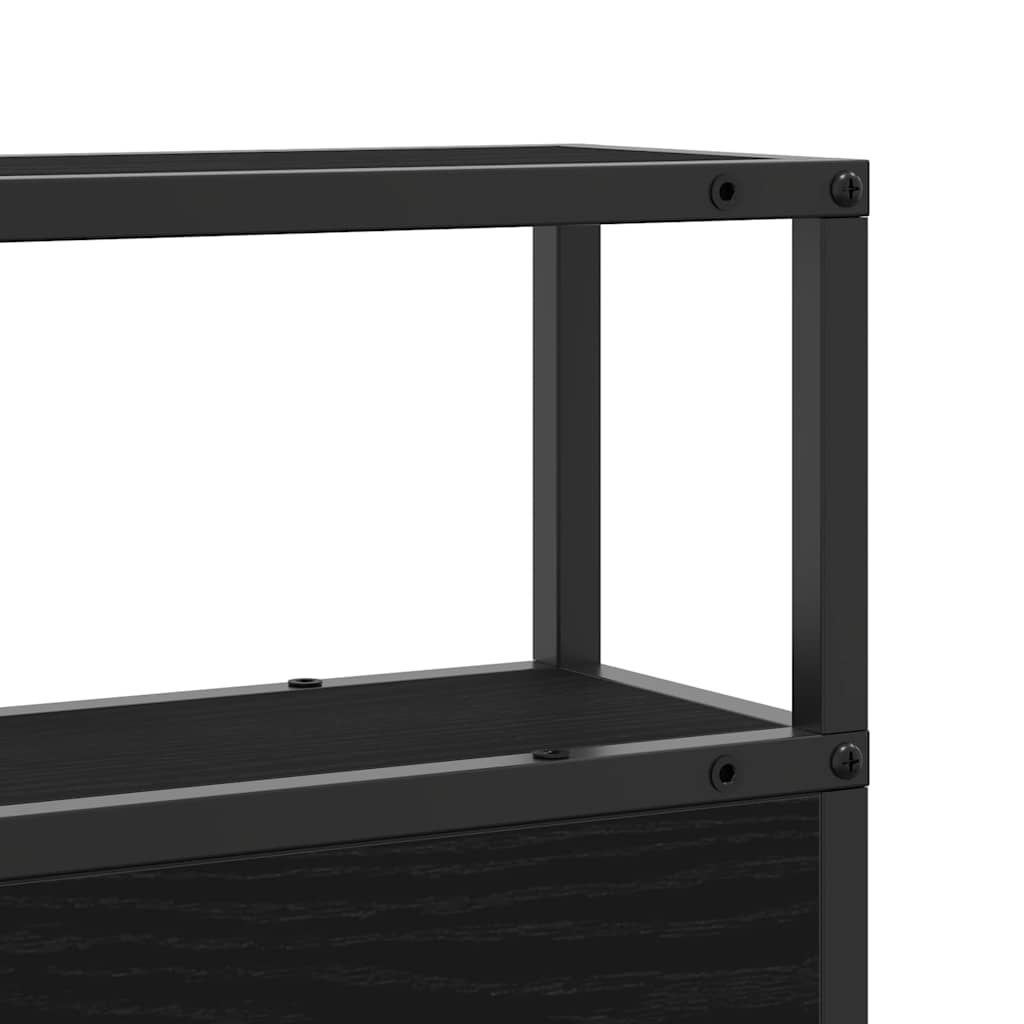 vidaXL Opberghoofdbord met hoofdeinde Zwart eiken 75 cm Bewerkt hout