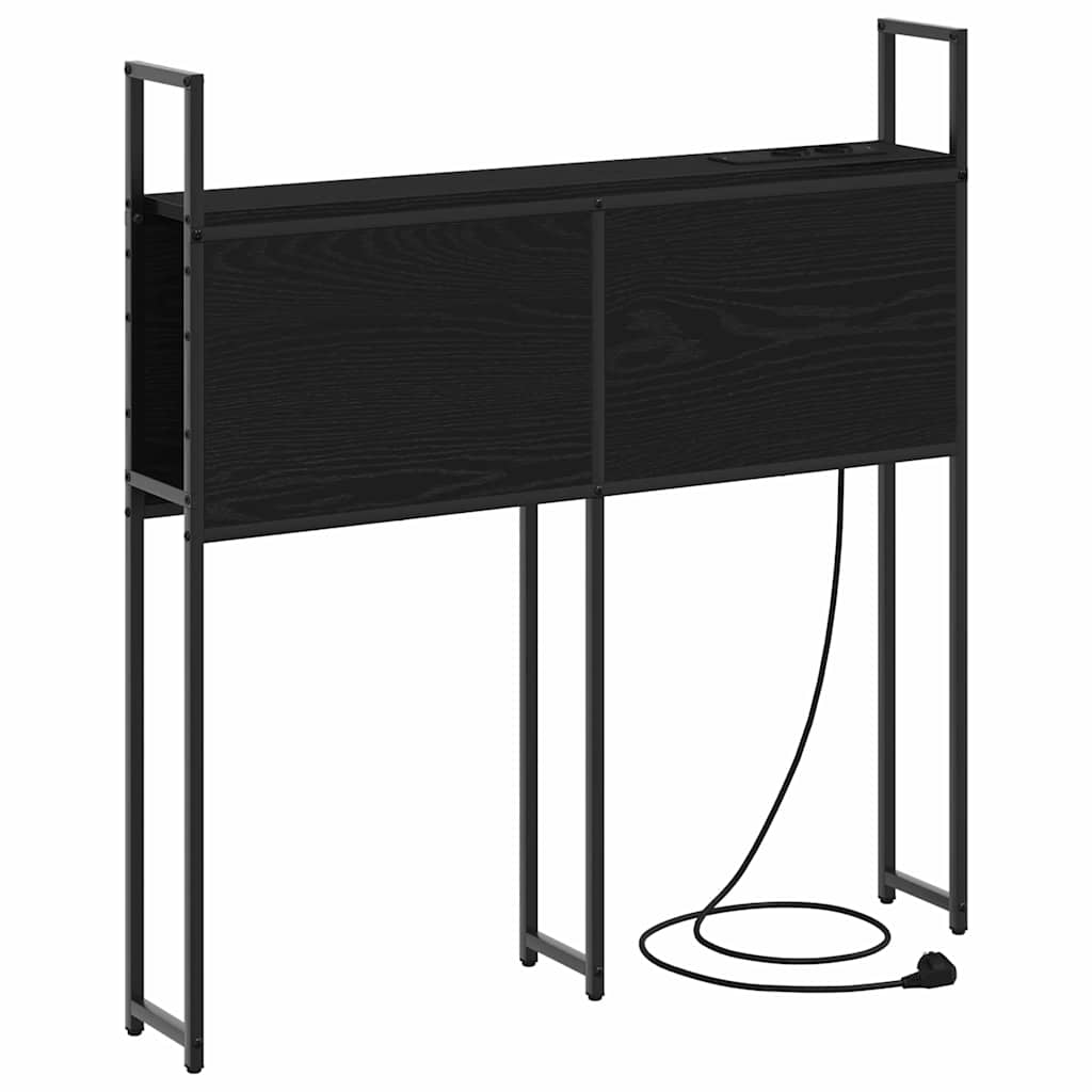 vidaXL Opberghoofdbord met hoofdeinde Zwart eiken 75 cm Bewerkt hout