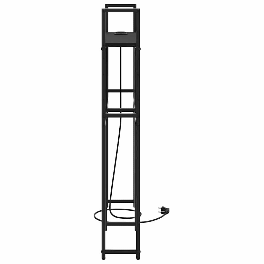 vidaXL Opberghoofdbord met hoofdeinde Zwart eiken 75 cm Bewerkt hout