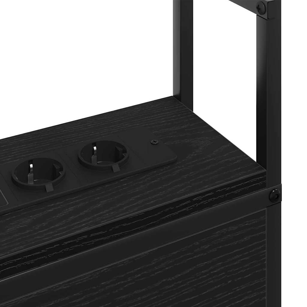 vidaXL Opberghoofdbord met hoofdeinde Zwart eiken 75 cm Bewerkt hout