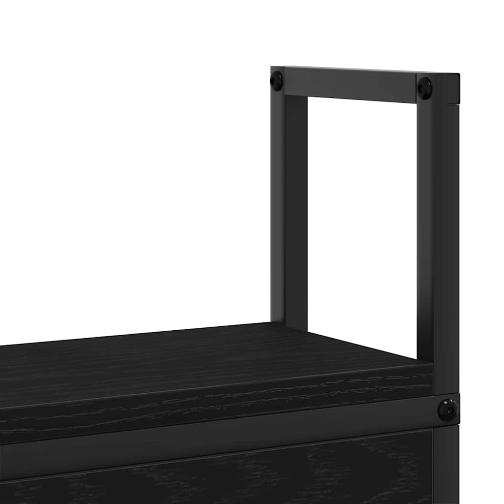 vidaXL Opberghoofdbord met hoofdeinde Zwart eiken 75 cm Bewerkt hout