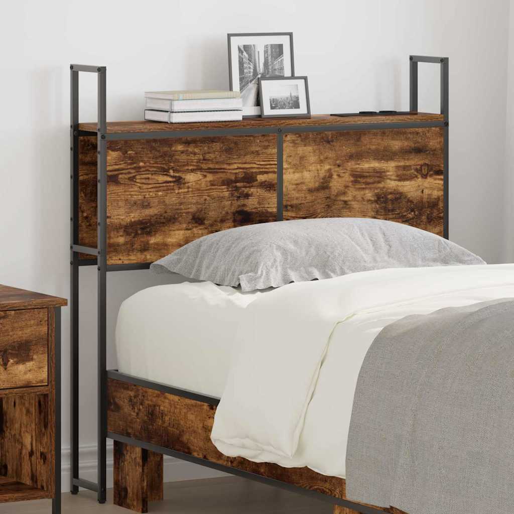 vidaXL Opberghoofdbord met hoofdeinde Zwart eiken 75 cm Bewerkt hout