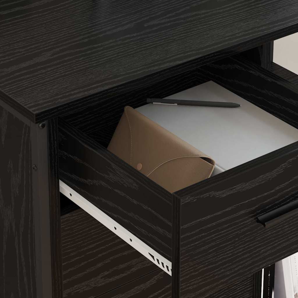 vidaXL Kantoor kast met wiel Zwart eiken 76 x 41 x 72 cm Bewerkt hout
