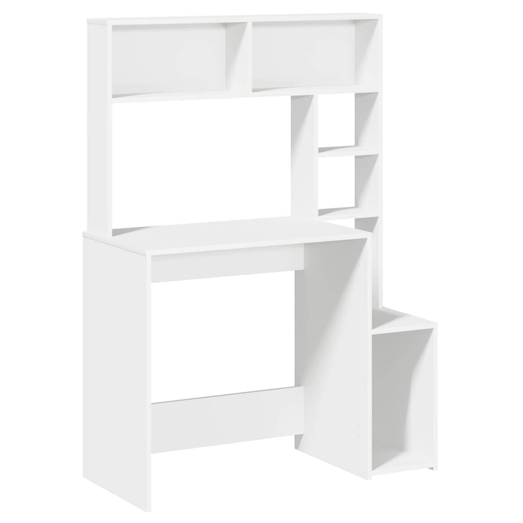 vidaXL Bureau met schappen 100x45x140 cm bewerkt hout gerookt eiken