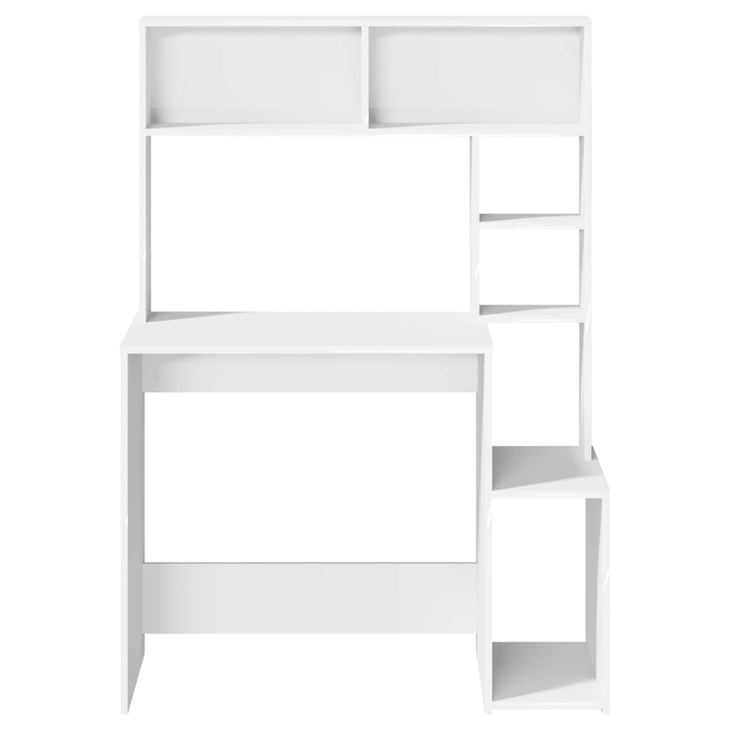 vidaXL Bureau met schappen 100x45x140 cm bewerkt hout gerookt eiken