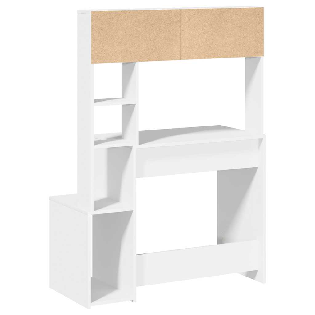 vidaXL Bureau met schappen 100x45x140 cm bewerkt hout gerookt eiken