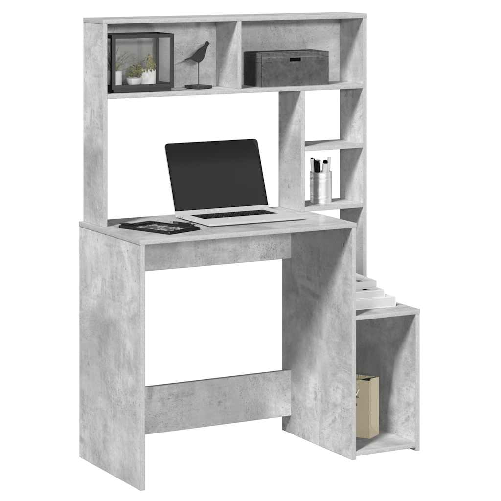 vidaXL Bureau met schappen 100x45x140 cm bewerkt hout gerookt eiken