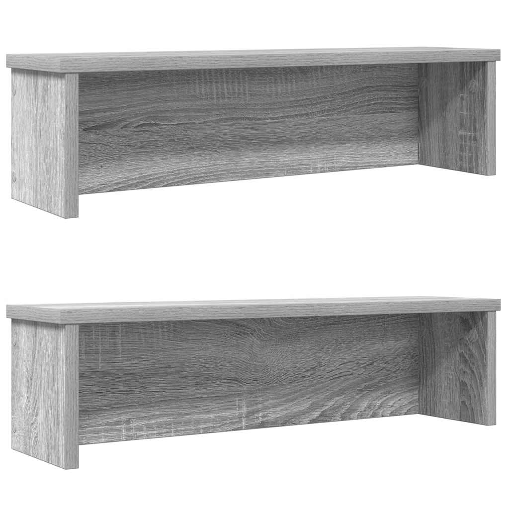 vidaXL Keukenrek stapelbaar 50x15x16 cm bewerkt hout betongrijs - Aashly