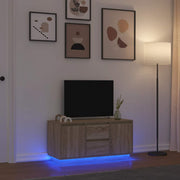 vidaXL Tv-meubel met LED-verlichting 100x41x50 cm bruin eikenkleur
