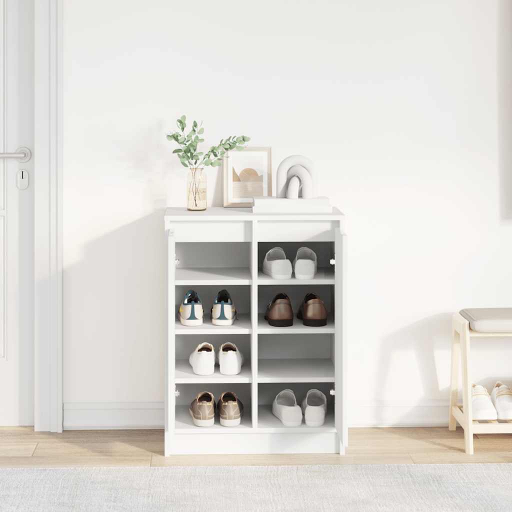 vidaXL Schoenenkast 57x34x76 cm bewerkt hout wit