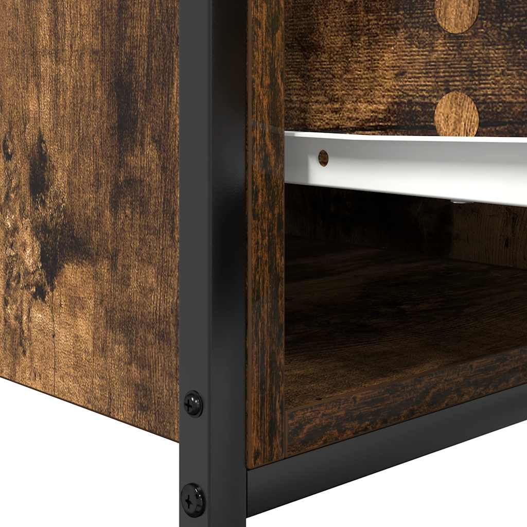 vidaXL Badkamerkast met lades 90x34,5x60 cm zwart eikenkleurig