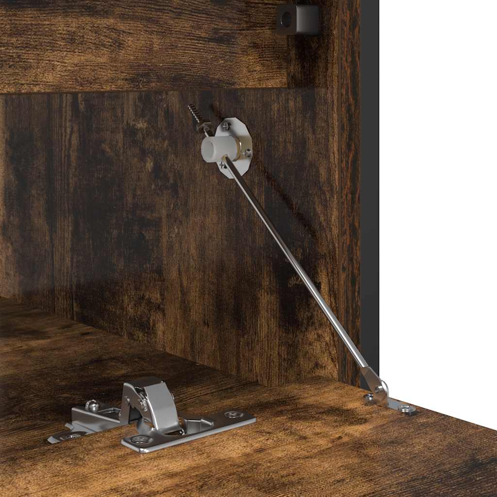 vidaXL Badkamerkast met lades 90x34,5x60 cm zwart eikenkleurig
