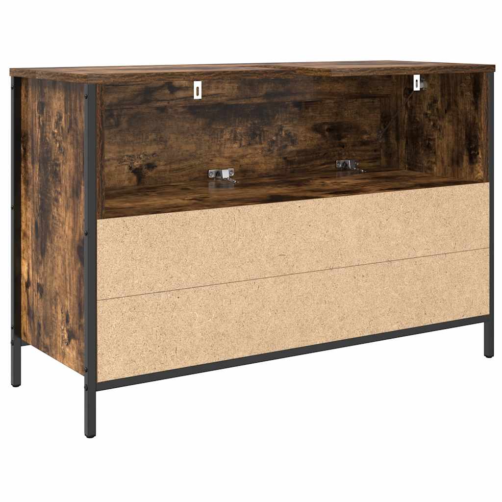 vidaXL Badkamerkast met lades 90x34,5x60 cm zwart eikenkleurig