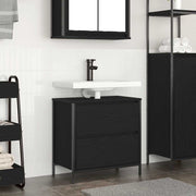 vidaXL Badkamerkast met lades 60x34,5x60 cm zwart eikenkleurig