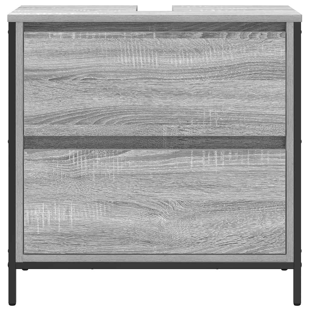 vidaXL Badkamerkast met lades 60x34,5x60 cm zwart eikenkleurig