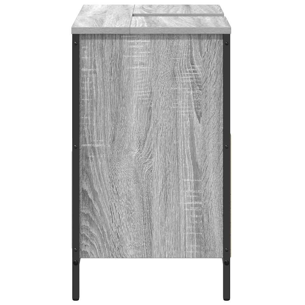 vidaXL Badkamerkast met lades 60x34,5x60 cm zwart eikenkleurig