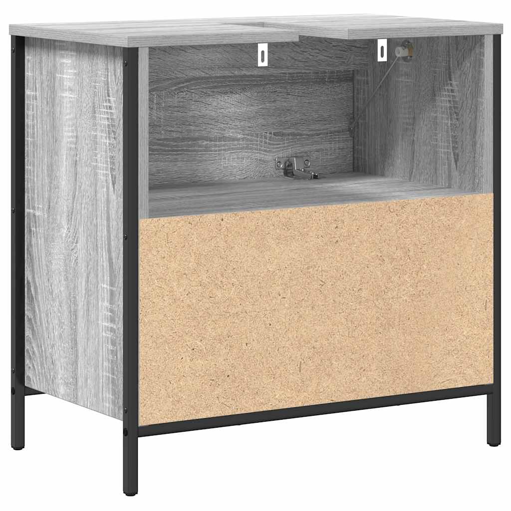 vidaXL Badkamerkast met lades 60x34,5x60 cm zwart eikenkleurig