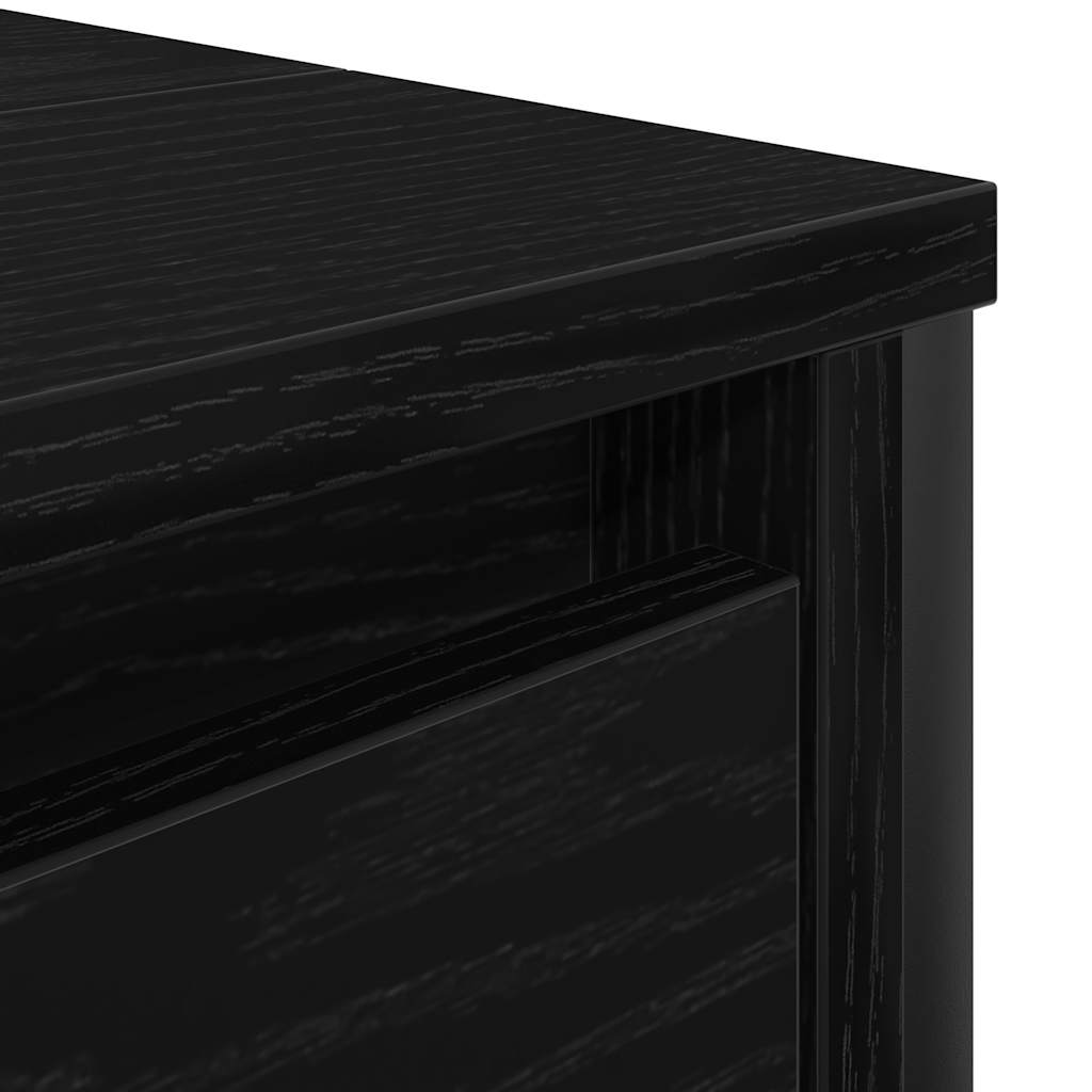 vidaXL Wastafelkast met lades 90x34,5x60 cm zwart eikenkleurig