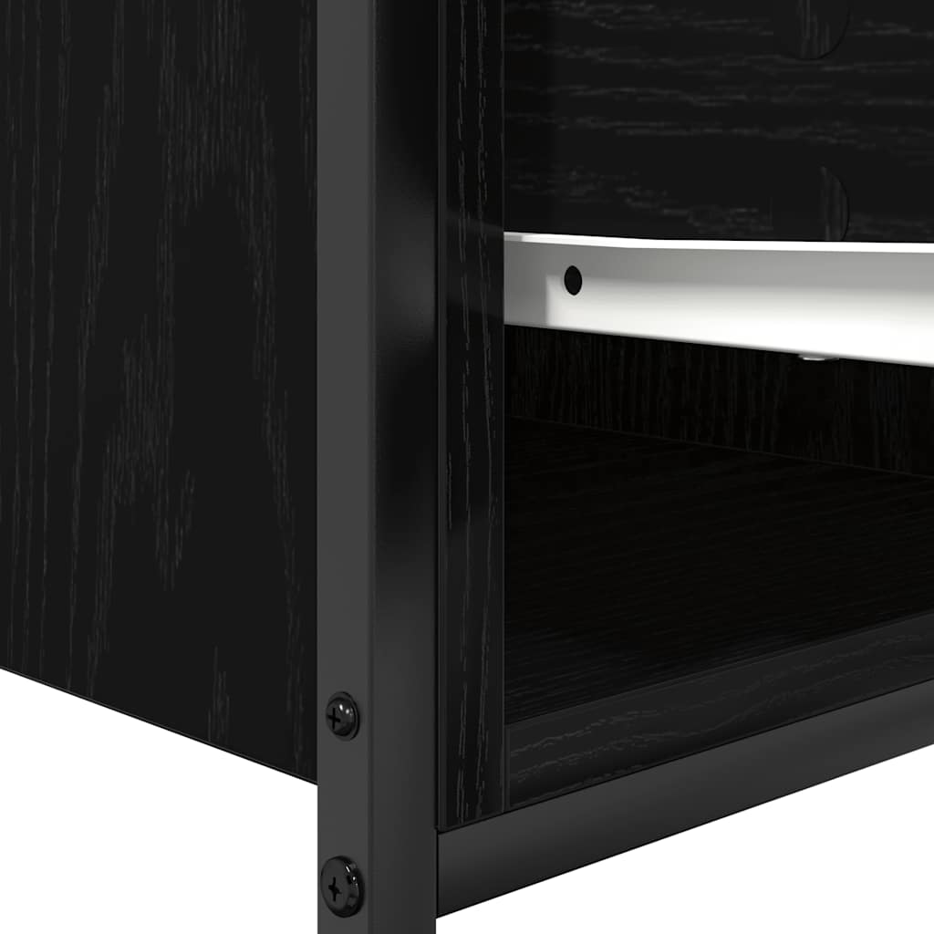 vidaXL Wastafelkast met lades 90x34,5x60 cm zwart eikenkleurig