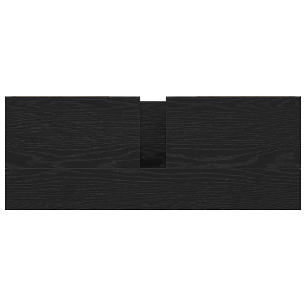 vidaXL Wastafelkast met lades 90x34,5x60 cm zwart eikenkleurig