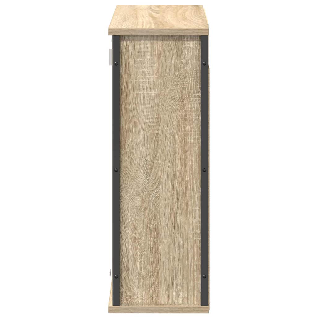 vidaXL Badkamerwandkast met spiegel 60x21x60 cm zwart eikenkleurig