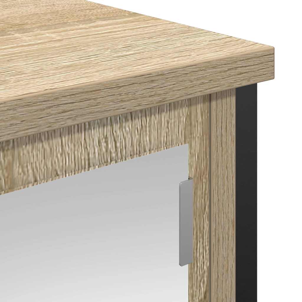 vidaXL Badkamerwandkast met spiegel 60x21x60 cm zwart eikenkleurig