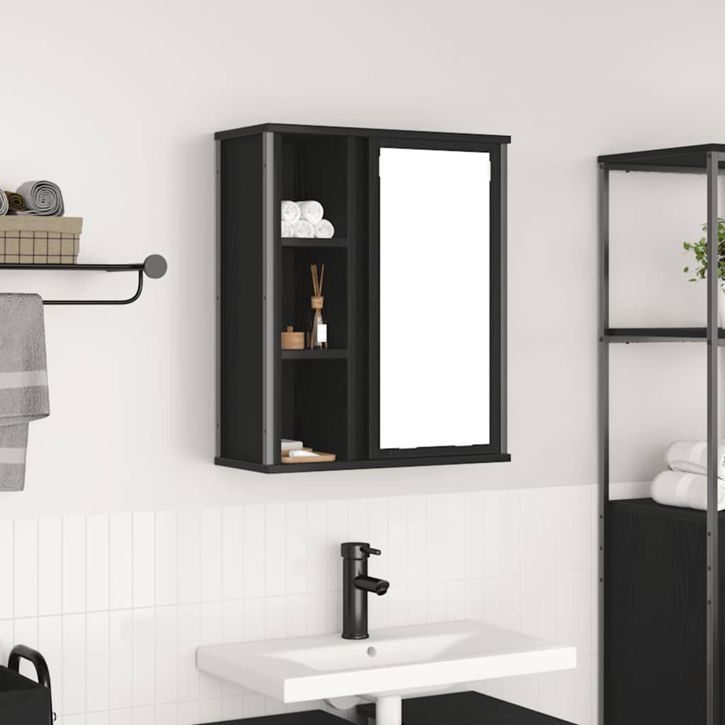 vidaXL Badkamerwandkast met spiegel 50x21x60 cm eikenkleurig