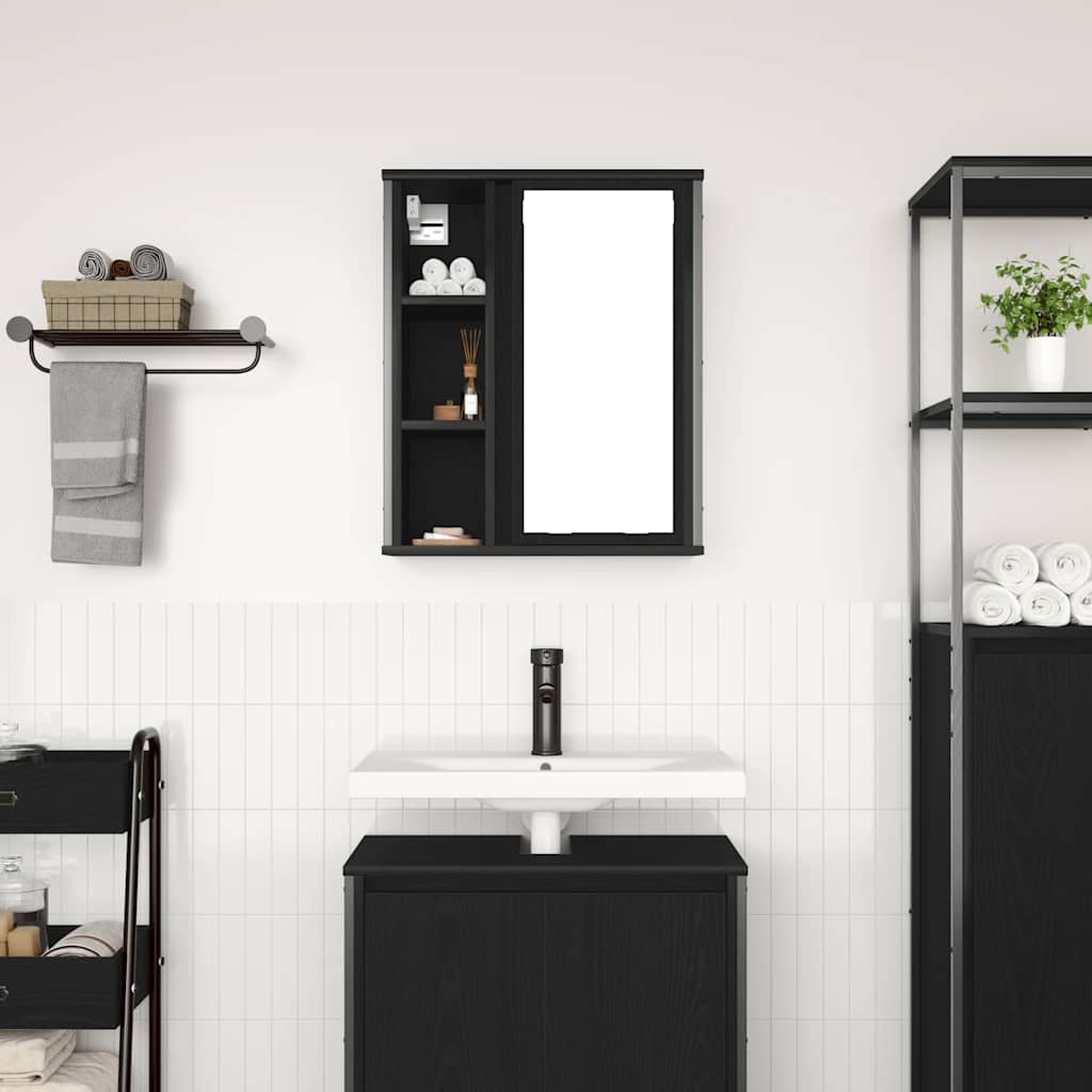 vidaXL Badkamerwandkast met spiegel 50x21x60 cm eikenkleurig