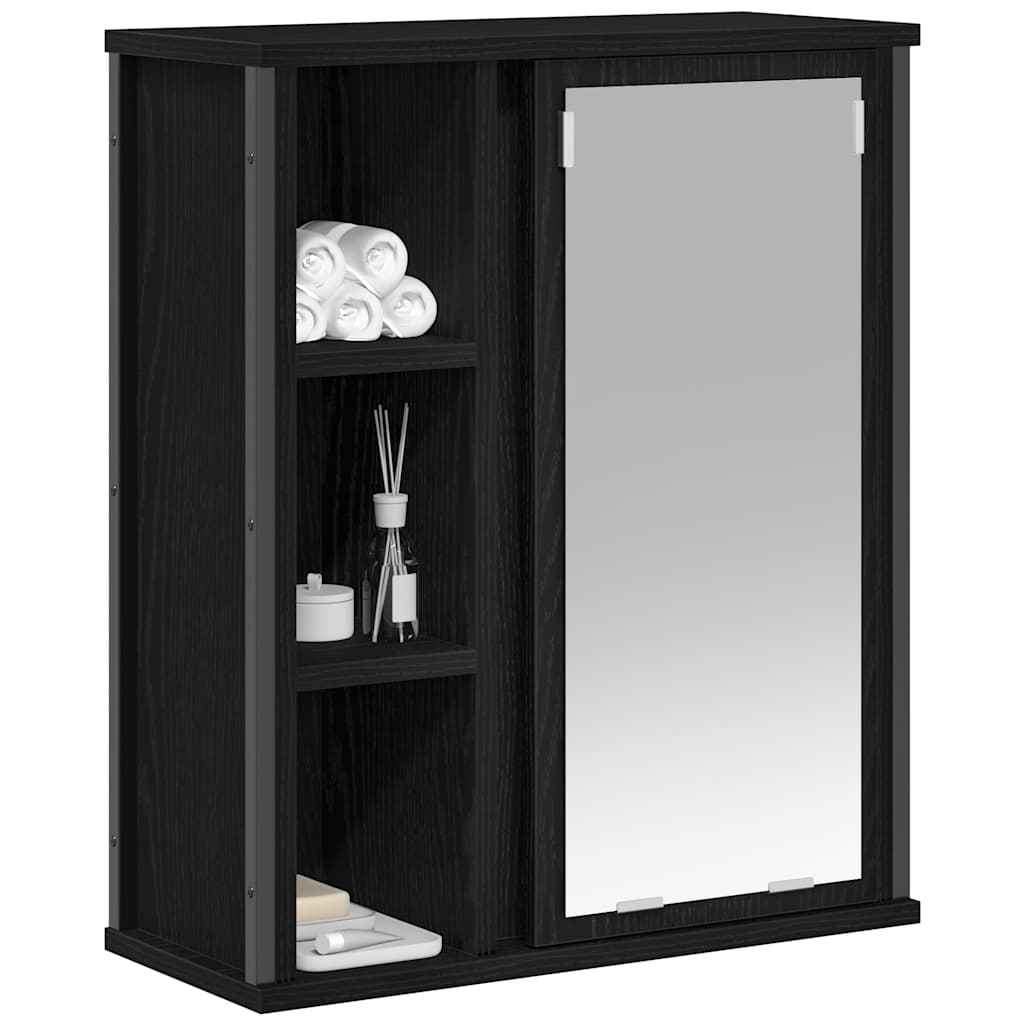 vidaXL Badkamerwandkast met spiegel 50x21x60 cm eikenkleurig