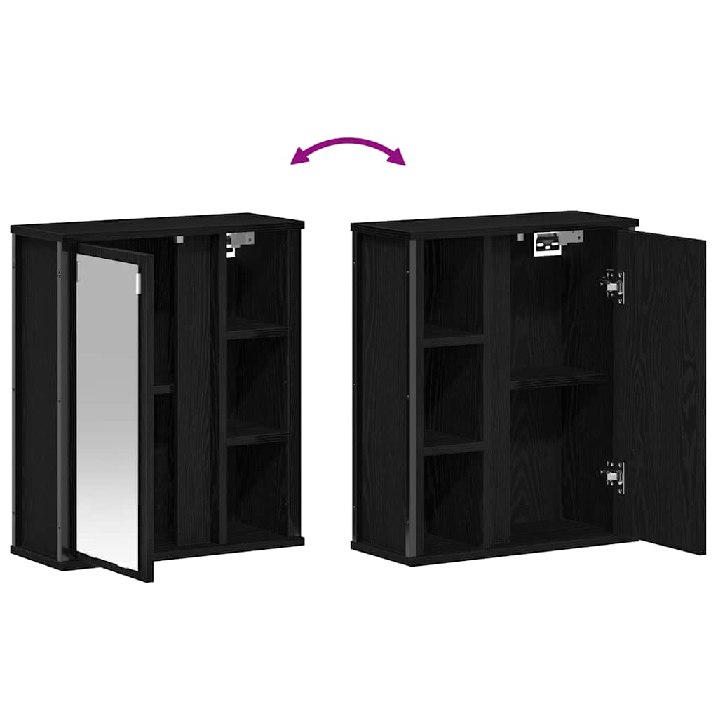 vidaXL Badkamerwandkast met spiegel 50x21x60 cm eikenkleurig