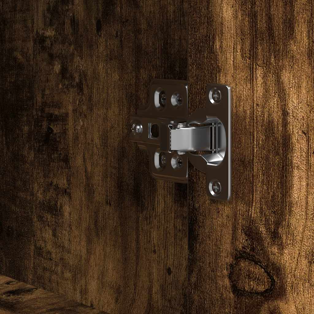 vidaXL Badkamermeubel met planken 36x35x165 cm zwart eikenkleurig
