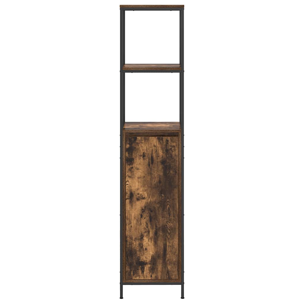 vidaXL Badkamermeubel met planken 36x35x165 cm zwart eikenkleurig
