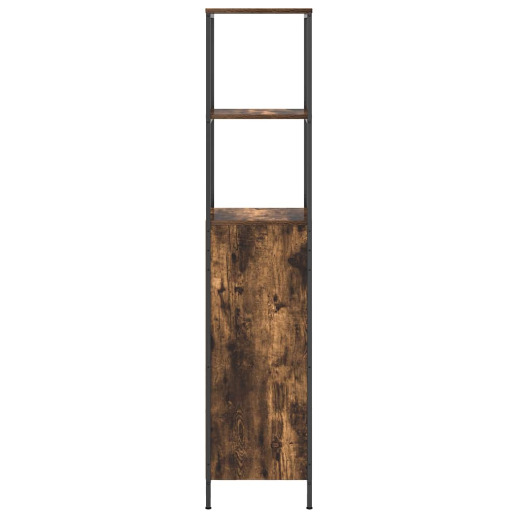 vidaXL Badkamermeubel met planken 36x35x165 cm zwart eikenkleurig