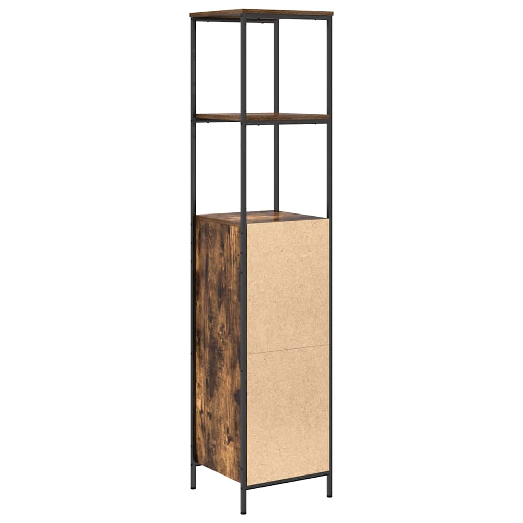 vidaXL Badkamermeubel met planken 36x35x165 cm zwart eikenkleurig