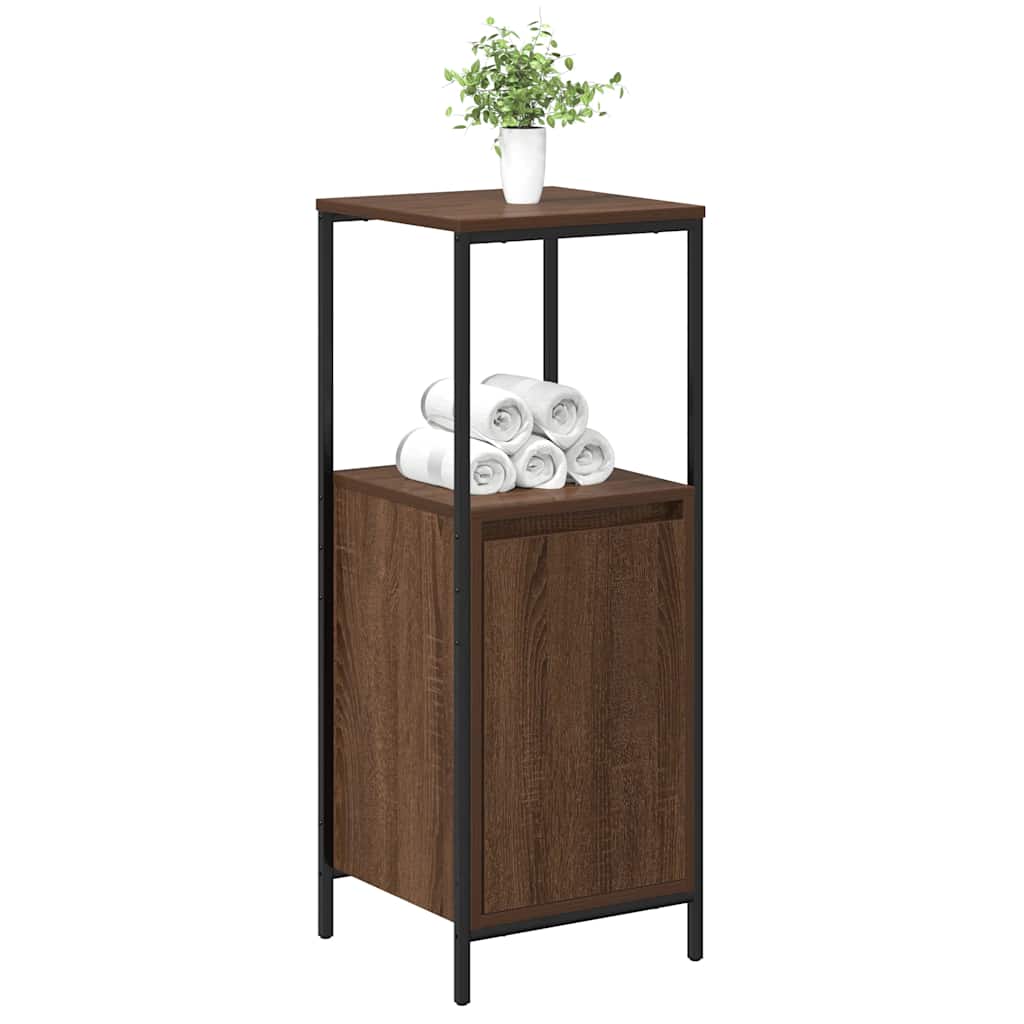 vidaXL Badkamermeubel met planken 36x35x95 cm zwart eikenkleurig