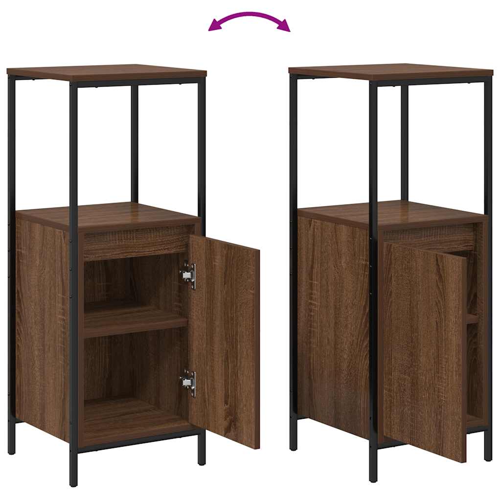 vidaXL Badkamermeubel met planken 36x35x95 cm zwart eikenkleurig
