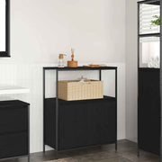 vidaXL Badkamermeubel met planken 76,5x35x95 cm zwart eikenkleurig