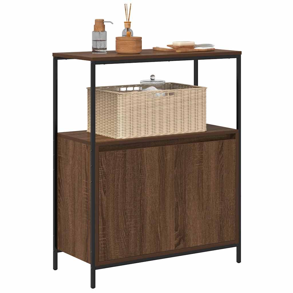 vidaXL Badkamermeubel met planken 76,5x35x95 cm zwart eikenkleurig