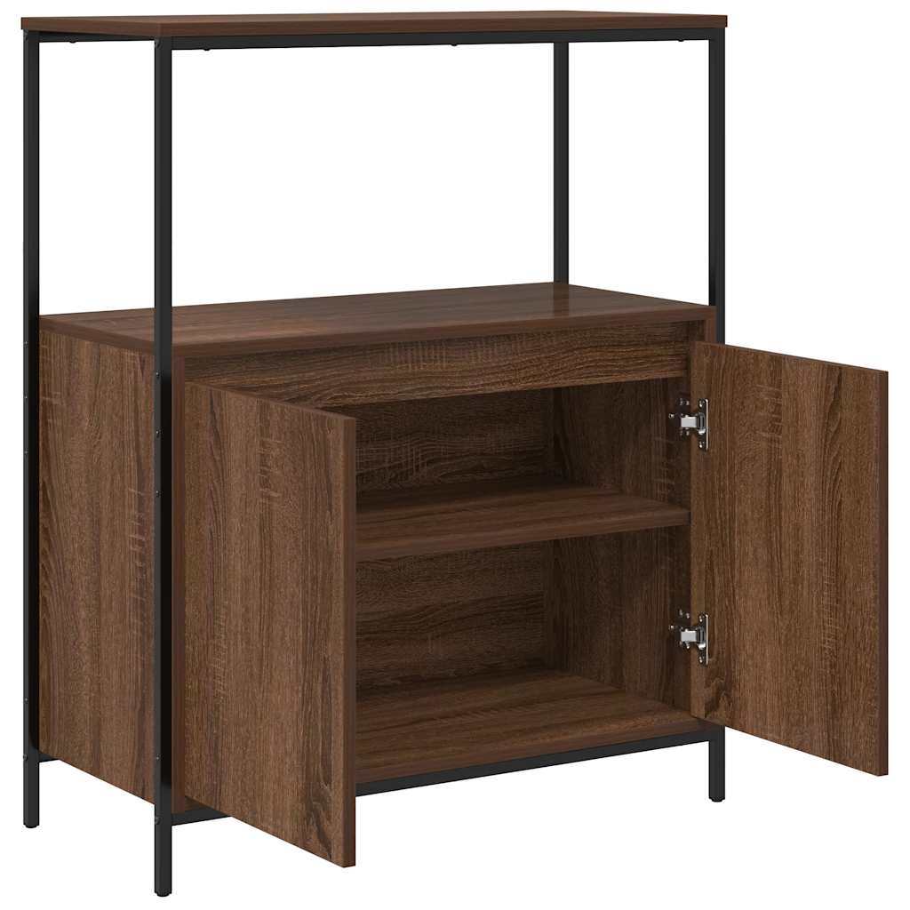 vidaXL Badkamermeubel met planken 76,5x35x95 cm zwart eikenkleurig