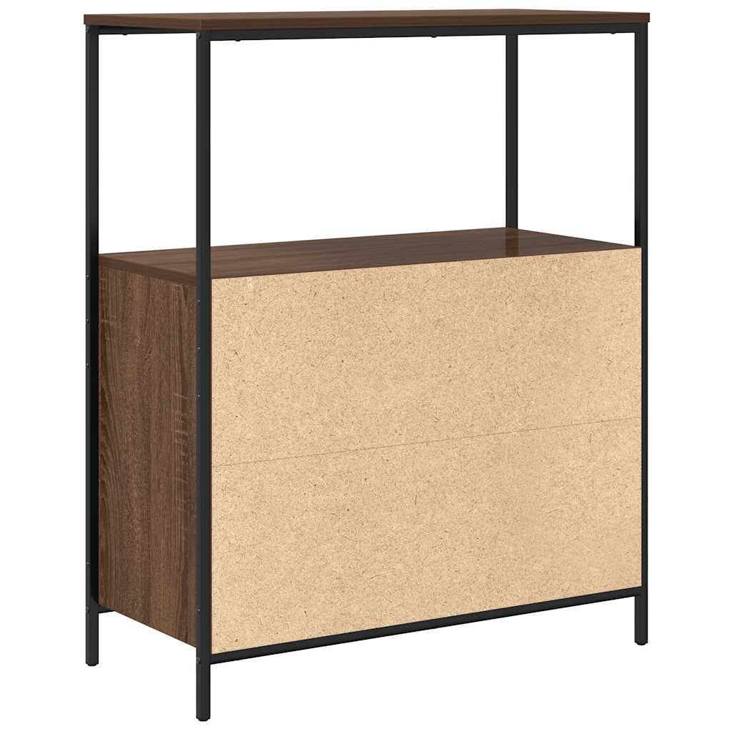 vidaXL Badkamermeubel met planken 76,5x35x95 cm zwart eikenkleurig