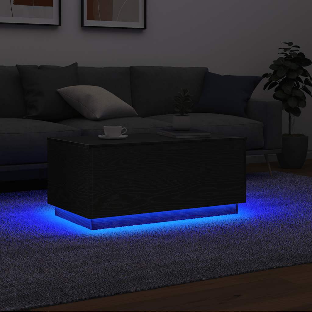 vidaXL Salontafel met LED-verlichting 50x49x40 cm zwart