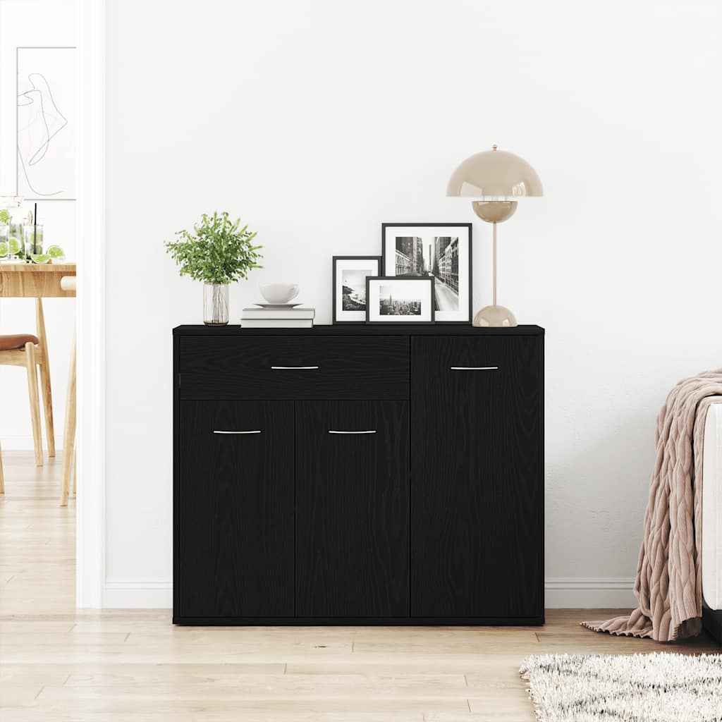vidaXL Dressoir Zwart Eiken 88x30x70 cm Engineered Wood