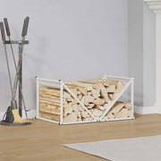 vidaXL Firewood Rack 70x43x34.5 cm Cold-Rolled Steel White