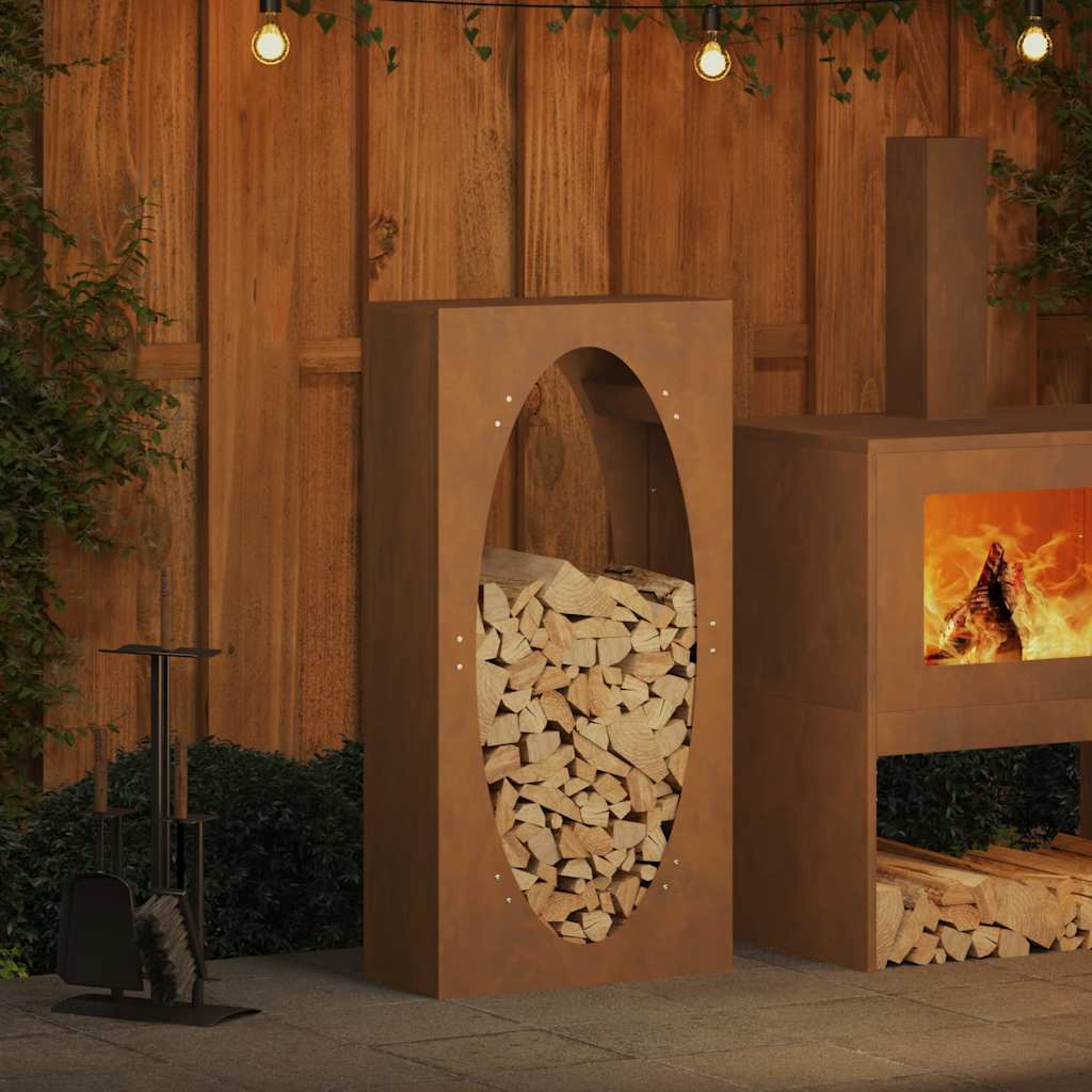 vidaXL Brandhoutrek 50x23x100 cm roestvrij staal - Aashly