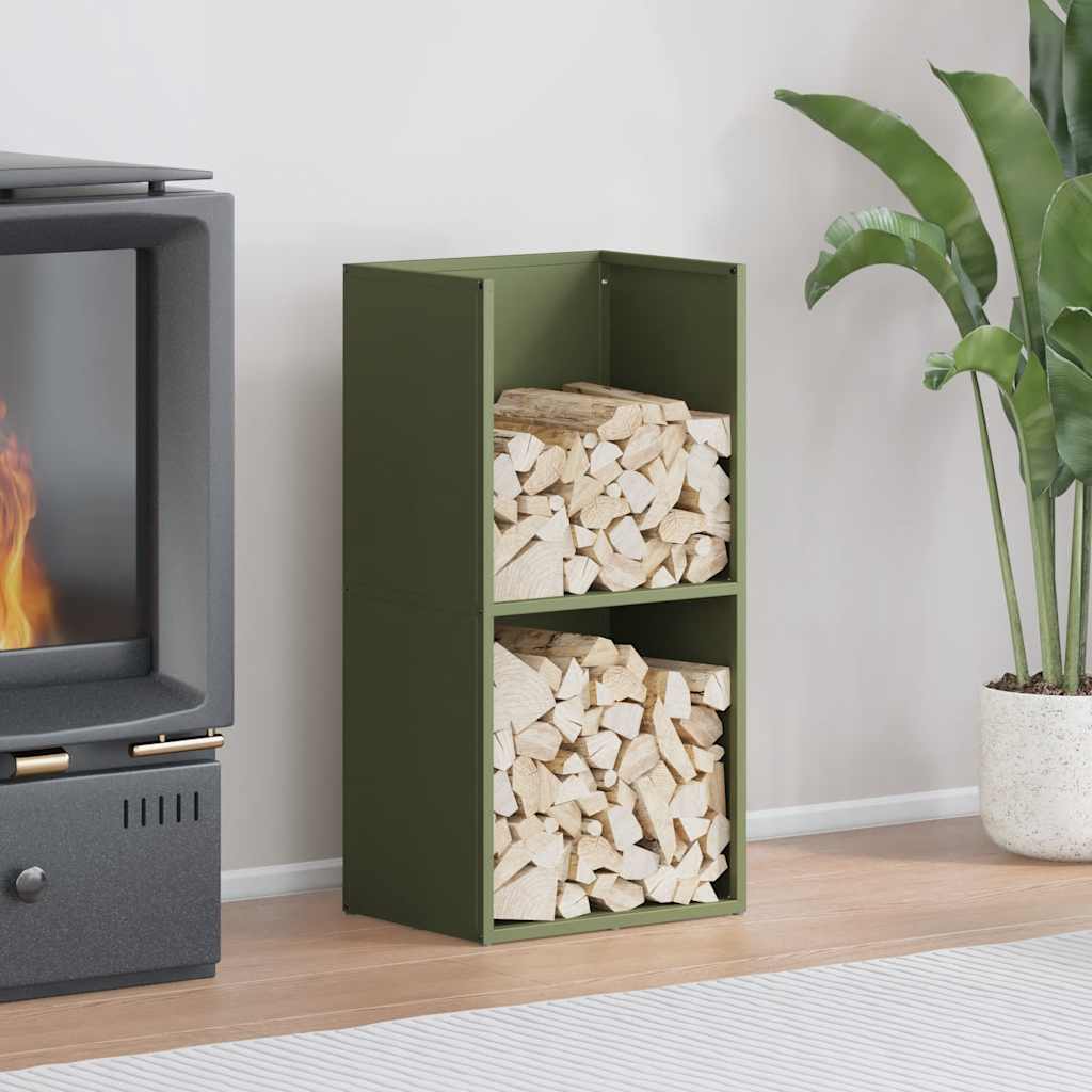 vidaXL Brandhoutrek 40x30x80 cm koudgewalst staal zwart - Aashly