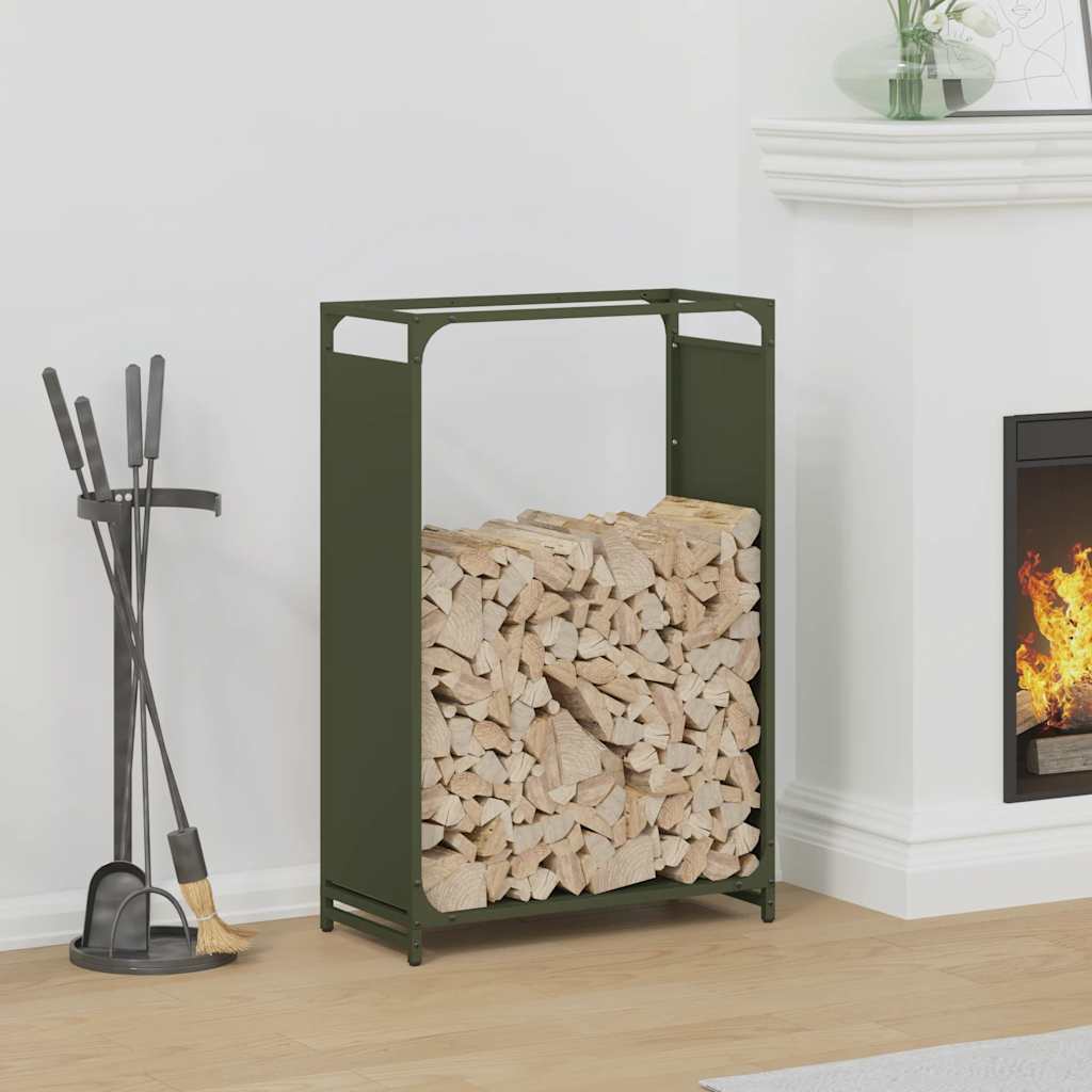 vidaXL Brandhoutrek 44x28x90 cm koudgewalst staal wit - Aashly