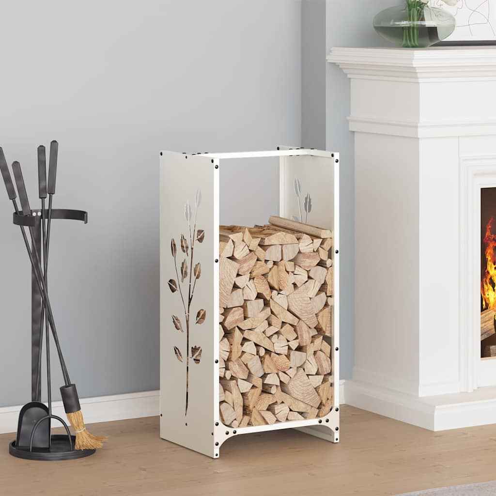 vidaXL Brandhoutrek 40x30x80 cm koudgewalst staal wit